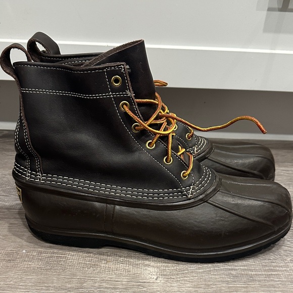 L.L. Bean Dark Brown Leather Rain Boots main image 6